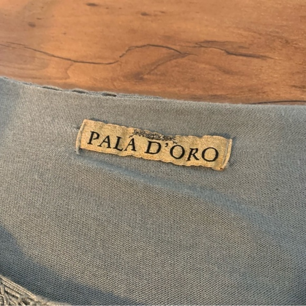 Pala D'Oro Olive Green Crocheted Open Knit Layered Boho Long Sleeve Top S/M - Picture 5 of 8